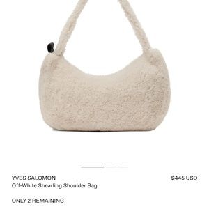 Yves Saloman genuine shearling shoulder bag/Celine pink leather wallet